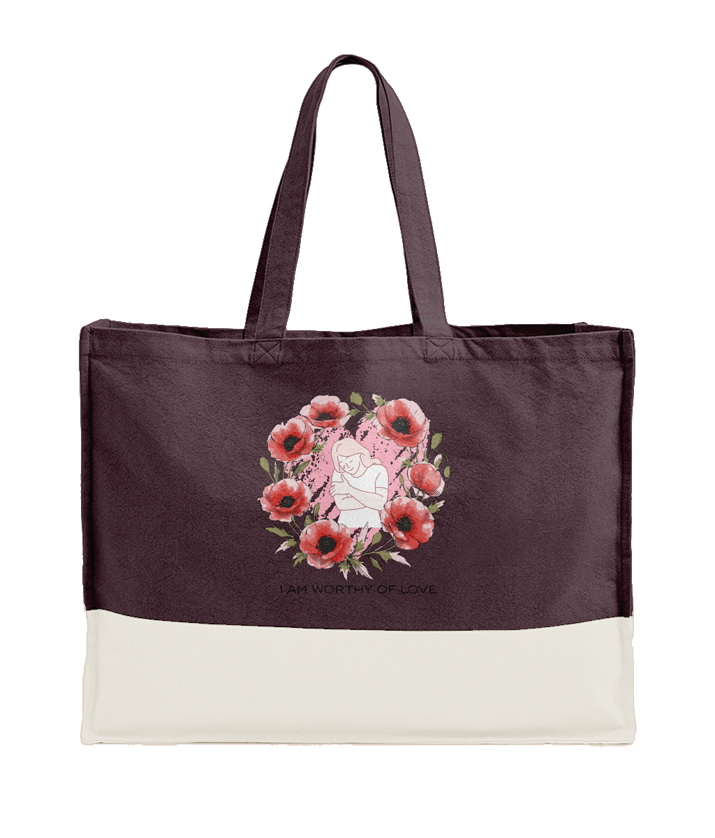 I Am Worthy of Love Tote Bag | BodyKindness