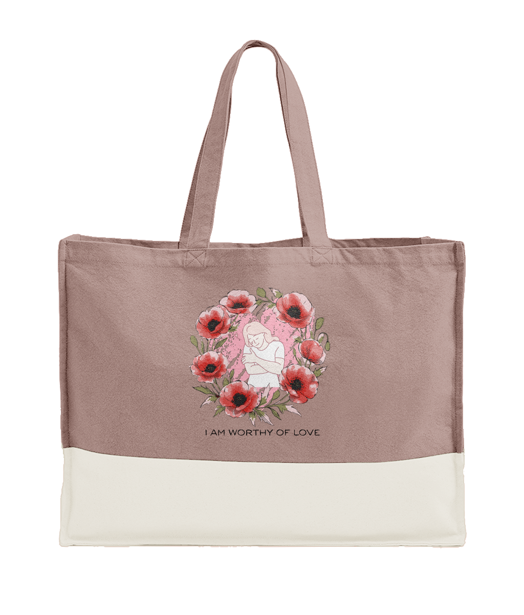 I Am Worthy of Love Tote Bag | BodyKindness