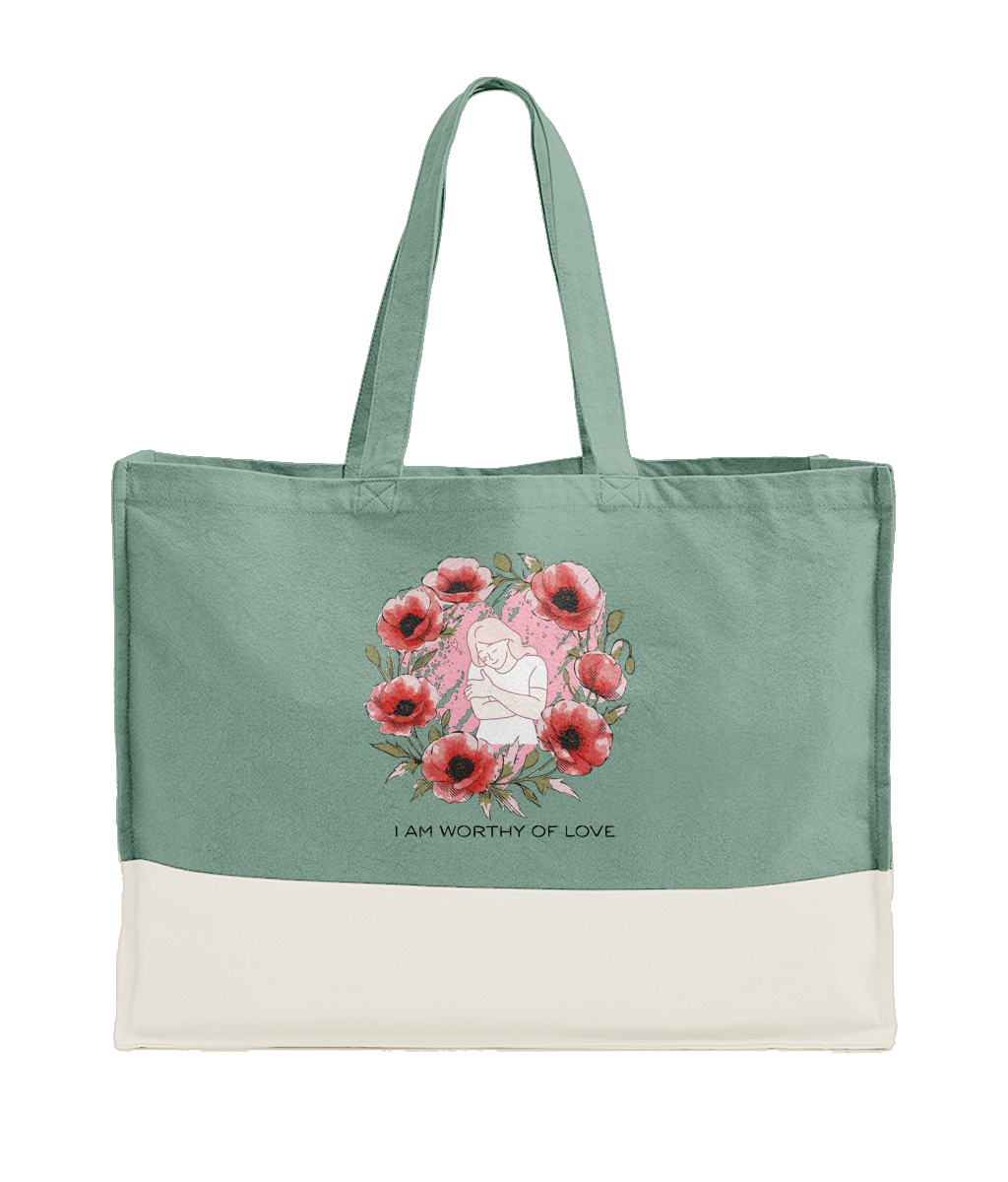 I Am Worthy of Love Tote Bag | BodyKindness