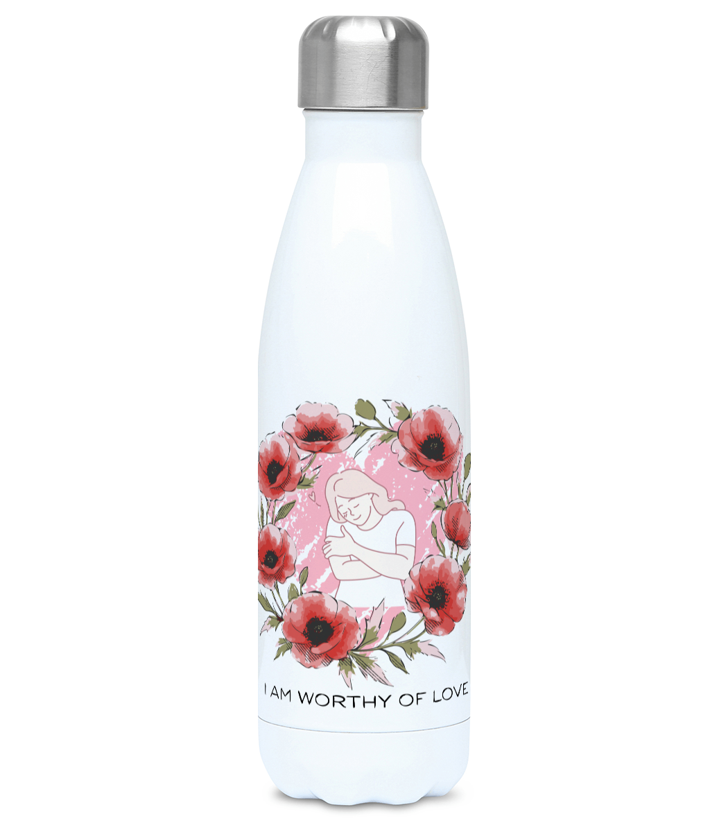 I Am Worthy of Love Water Bottle 500ml | BodyKindness