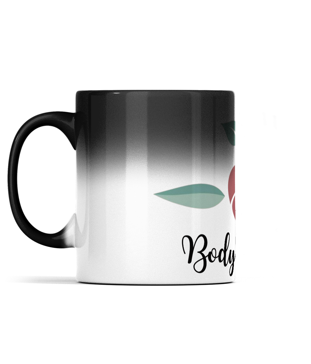 11oz Black Colour Changing Mug BodyKindness Logo  Colour changing Mug